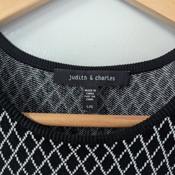 Judith & Charles Black & White Knit Dress and Zip Jacket / Cardigan Set - Picture 9 of 10